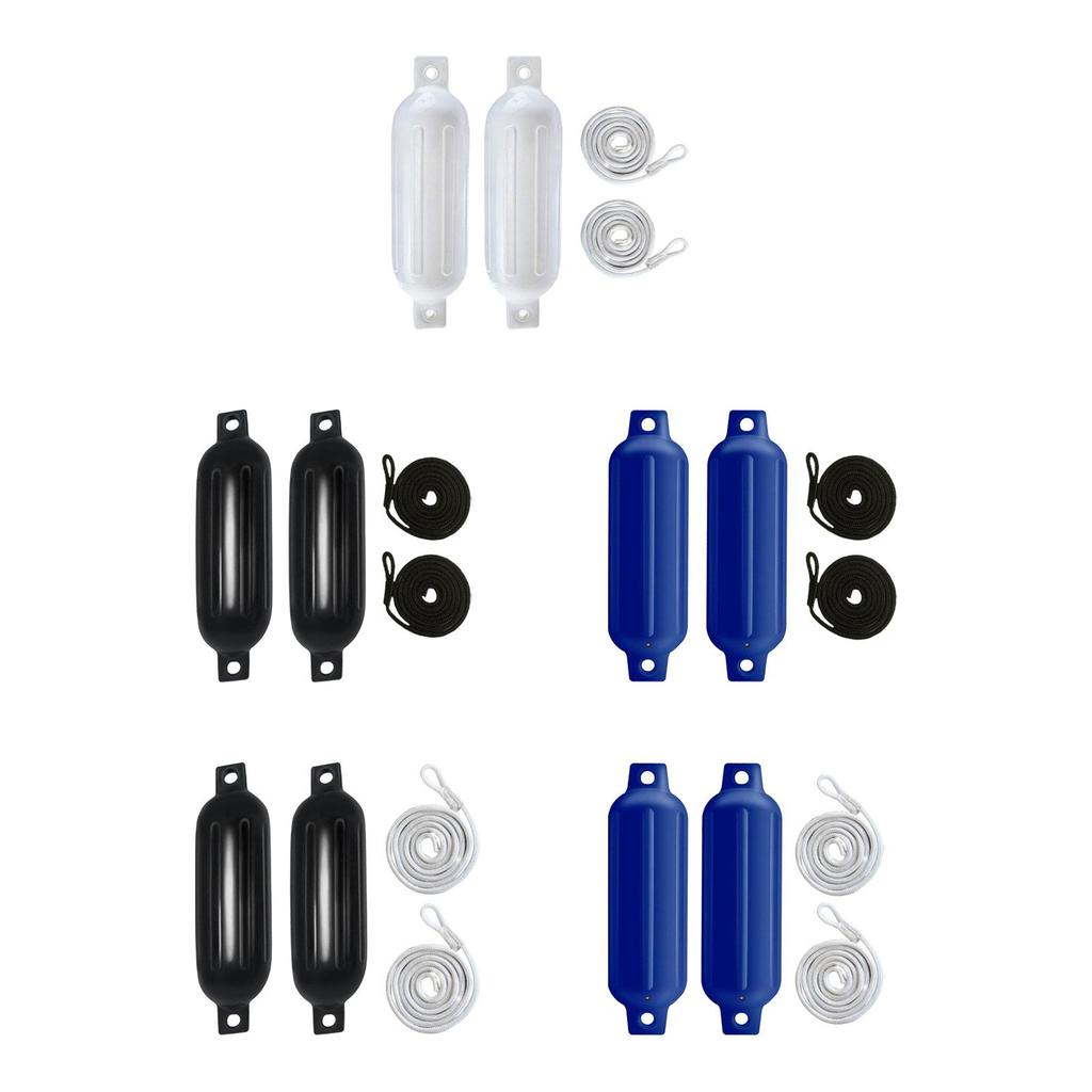 2pcs Boat Fenders Boat Bumper 9.5mm x 2m Ropes Easy to Install PVC G1 Anti