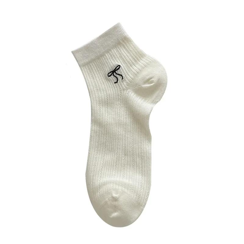 

Women Socks Spring Summer White Japanese Cute Kawaii Harajuku Sweet Style Lolita Bowknot Female Short Crew Socks Girl Gift Soks