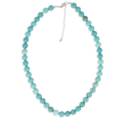 [R1888] - Turquoise 'Mineralia' Steel Necklace - 45 Cm 8 Mm