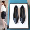 Genuine Leather Women Flats Ballet Shoes Women Office Work Shoes Oversize Boat Shoes Cloth Sweet Loafers Women's Pregnant Shoes