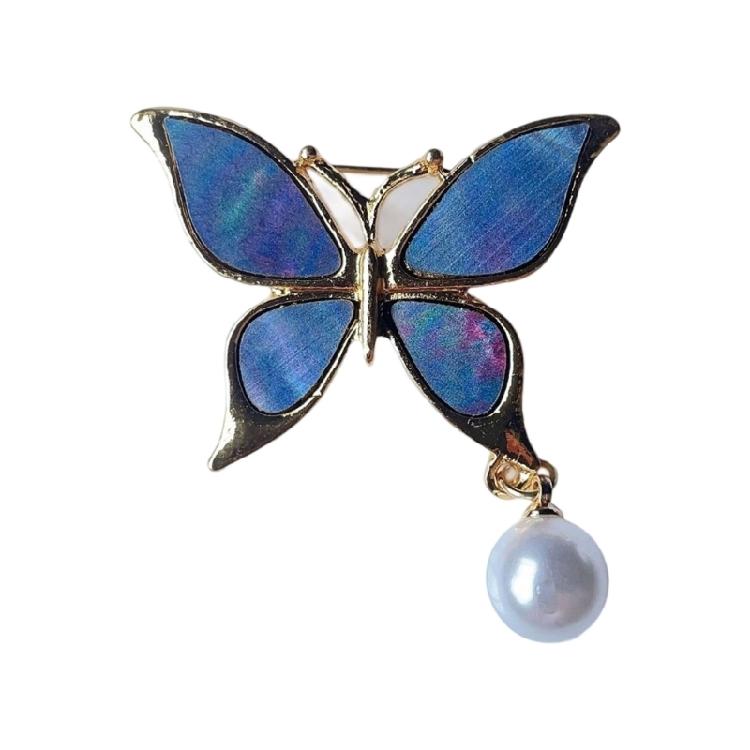 Versatile Butterfly Pearls Accessory Modern Waterdrop Inspired Detailing Sturdy Alloy Brooch for Casual Formal Wear