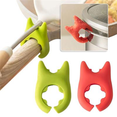 Silicone Pot Clip Spoon Holder, Utensil Rest, Silicone Spoon Rest, Non-Slip Spoon Holder Stove Organizer, Steam Releaser KTY