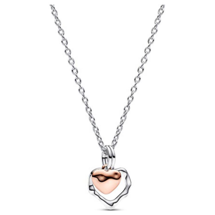 Pandora Pendant Design Gold Plated Copper Silver Alloy Necklace Women necklace ZT3009 Box