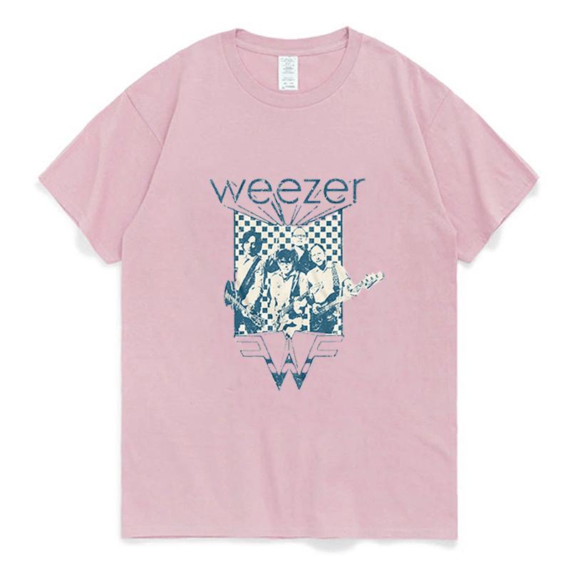 Maglietta Weezer Vintage Maglietta Harajuku Donna Uomo Manica Corta Moda Casual Girocollo Top in Cotone Tendenza Streetwear Unisex Maglietta Top