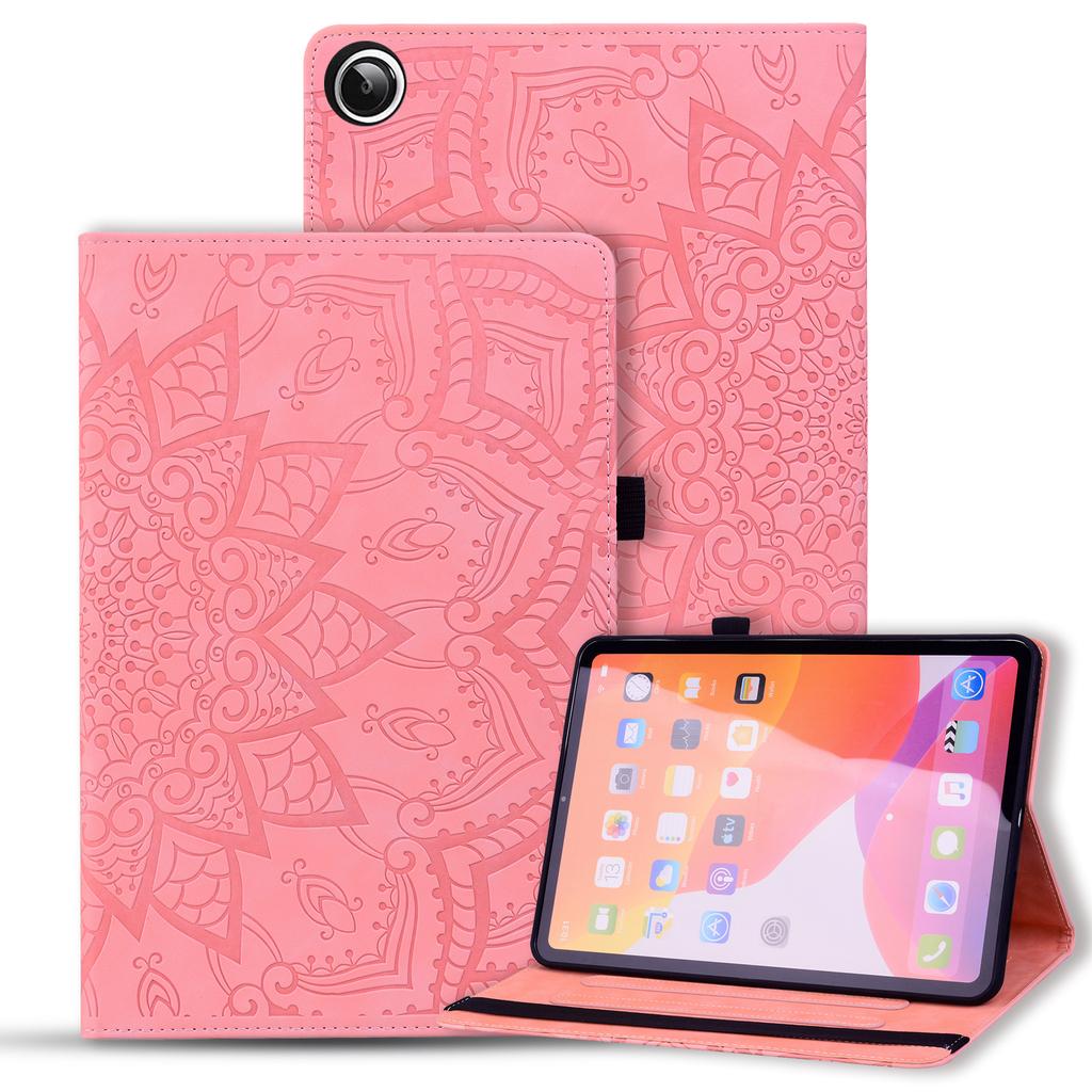 For Honor 600 Lite 5G Wallet Case with Wrist Strap Butterfly Imprint Leather Phone Cover