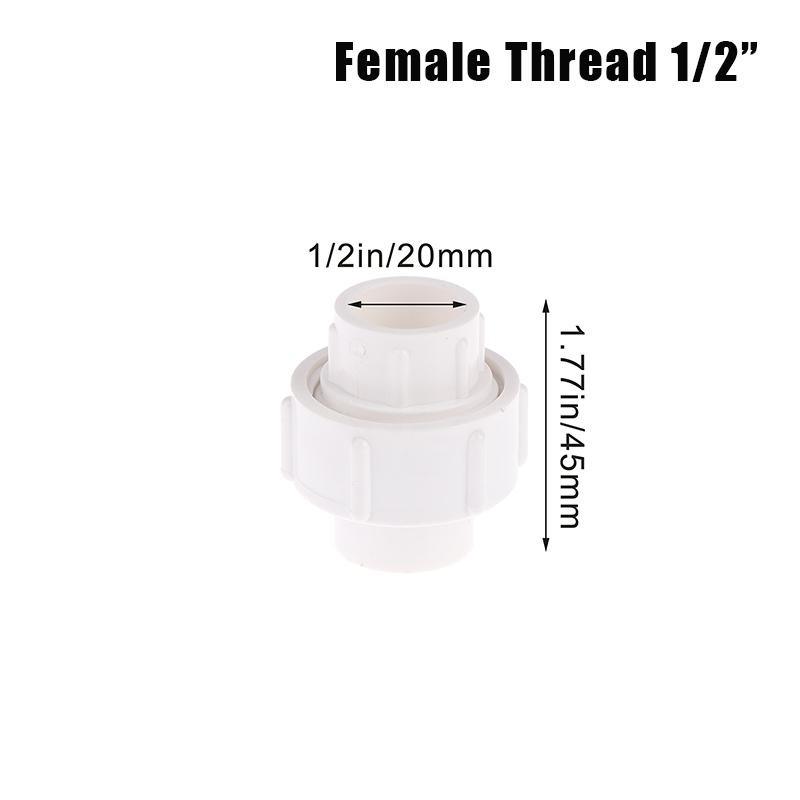 

1 шт. 20/25/32/40/50 мм Двойной муфтовый ПВХ соединитель Разъемный фитинг для аквариума Садовые фитинги для полива и орошения