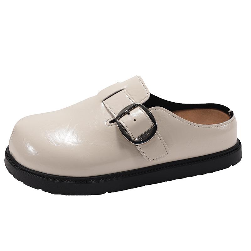 Popular Black High-end Thick-bottomed Bag Head Slippers for Women's Summer Outer Wear 2025 New Inner Height Increase Versatile Birkenstock Half Drag