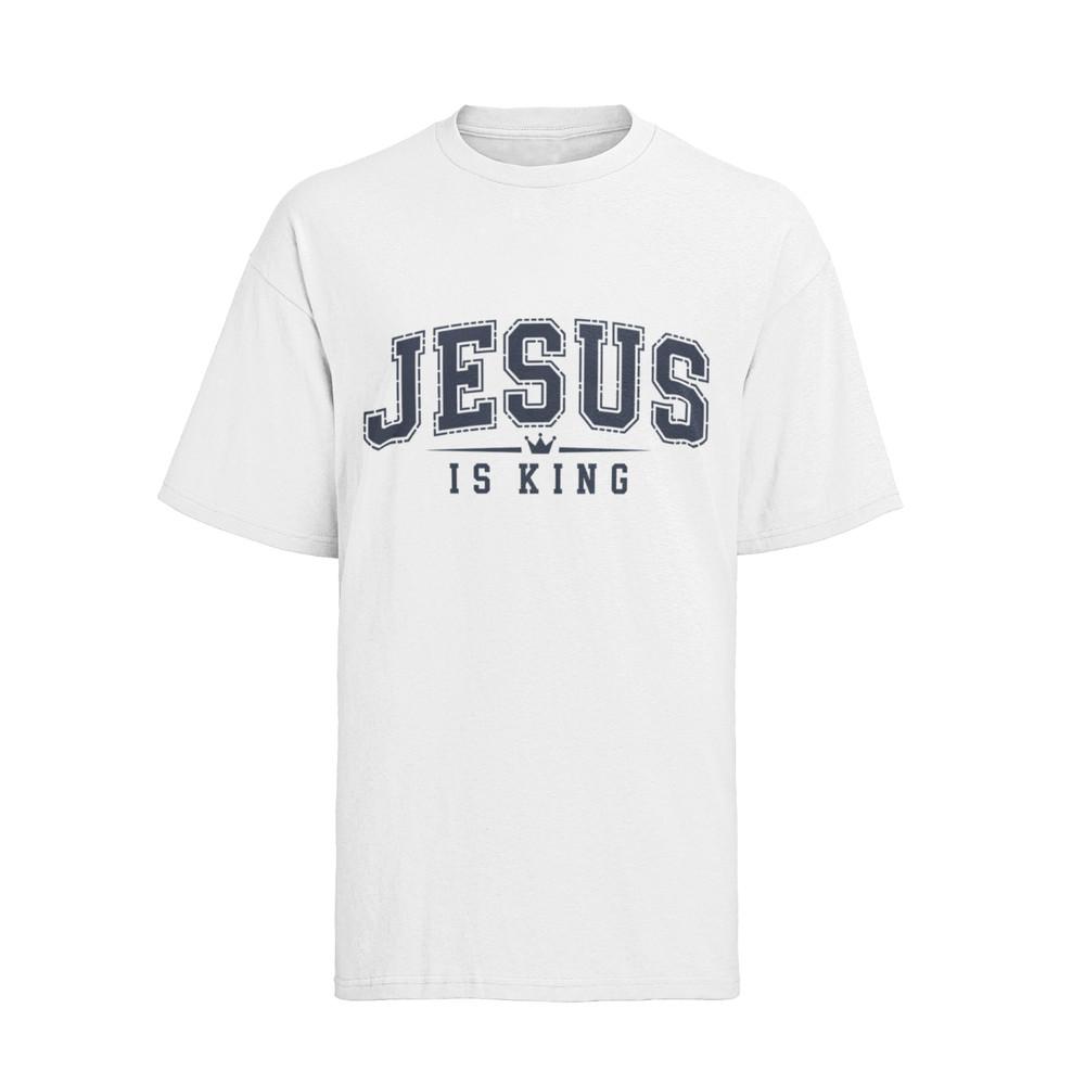 Jesus Is King Faith God King Religion Church Cotton Womens Oversized T-Shirt