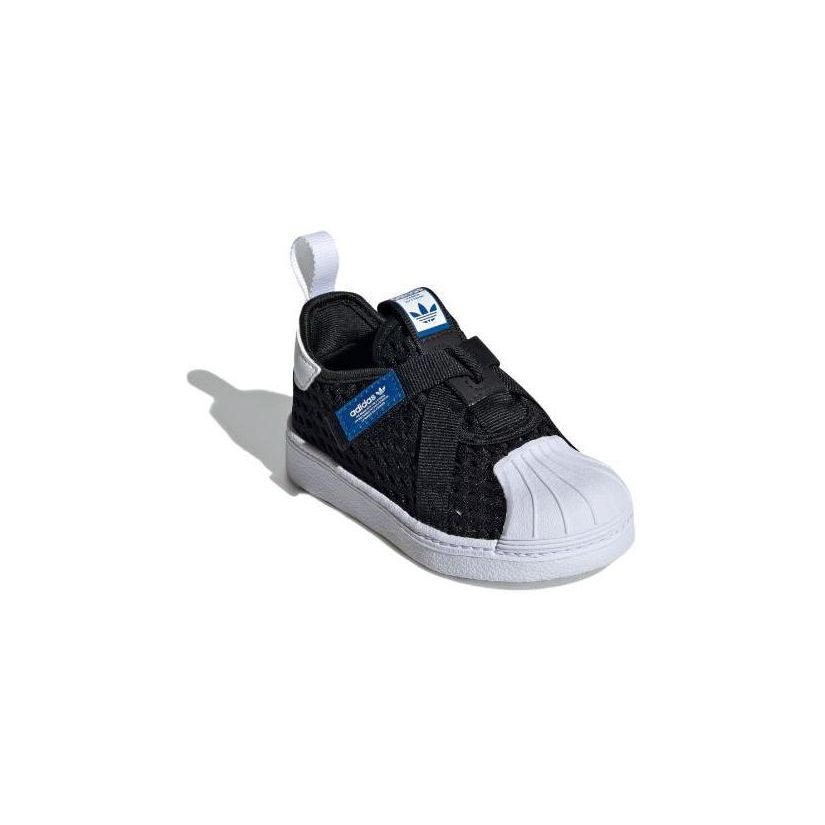 adidas Originals SST 360 3.0 Comfortable Shock Absorbing Durable Low Top Walking Shoes Baby Shoes Black White IE8199
