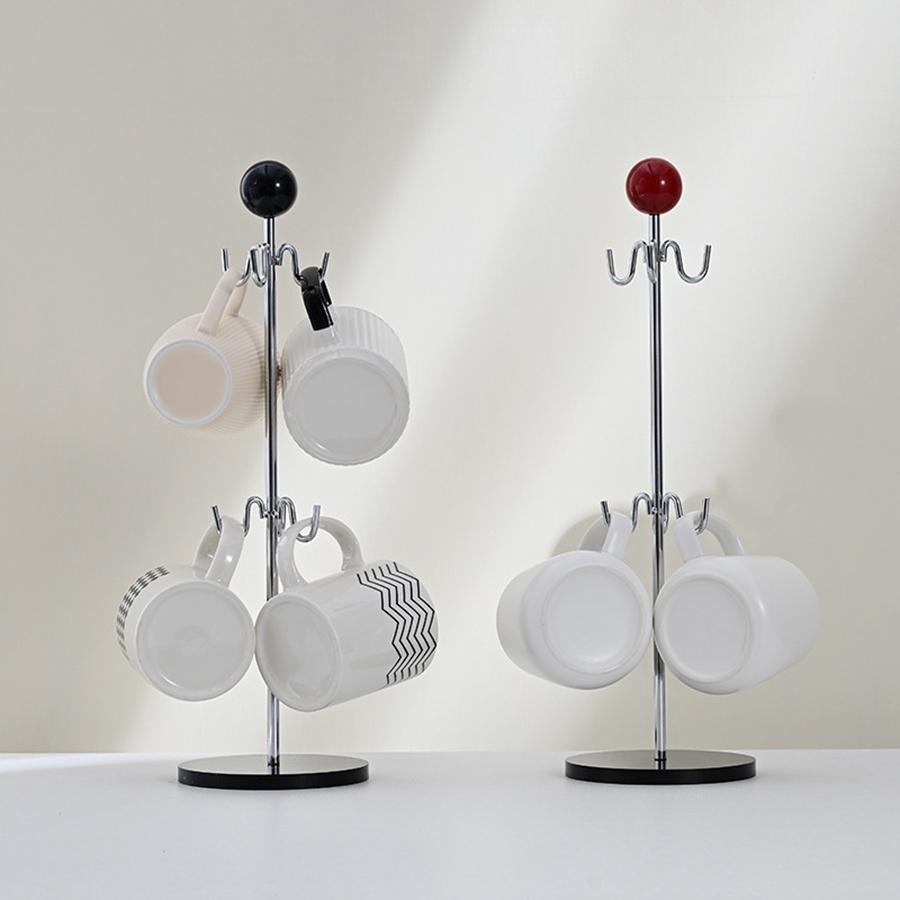 Coffee Cup Holder for Kitchen Countertop Electroplated Mug Hanger Desktop Water Cup Tea Mug Storage Shelf Tea Cup Storage Rack