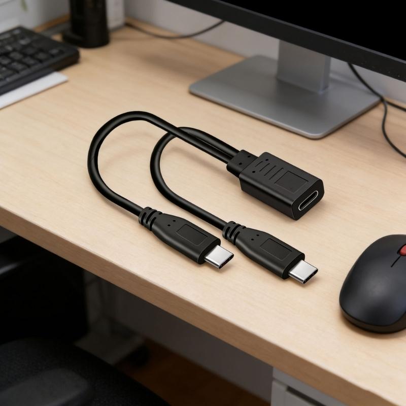 Type C to Double Type C Chargers Cable 5V 3A Power Delivery 15W Fast Charging Cable  for Phones Tablets 30cm Length