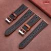 Handcrafted Cowhide Leather Strap Ventilated Design Watch Band 18mm 20mm 22mm for Omega Vintage Green Brown Black Men's Bracelet