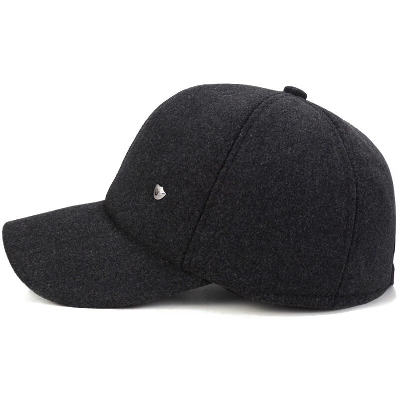 ZHENYUEQI Men's Winter Woolen Ear-flap Baseball Cap