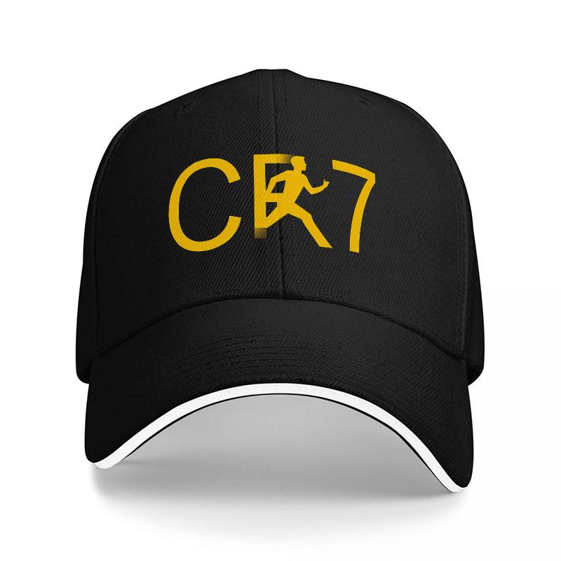 CE Logo Black Baseball Cap with Yellow Embroidered Design Classic Adjustable Hat for Unisex and Women Fashion Streetwear Style