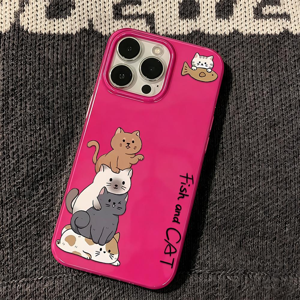 Aesthetic Anti Drop Phone Case For Iphone 13 17 Air 15 Plus 11 Pro Max 14 16 12 Lightweight Portable Stylish Cat Bumper