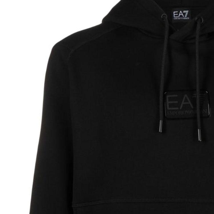 Emporio Armani EA7 Logo Print Hooded Long Sleeve Sweatshirt Men sweatshirts Black 6RPM96-PJ07Z-1200