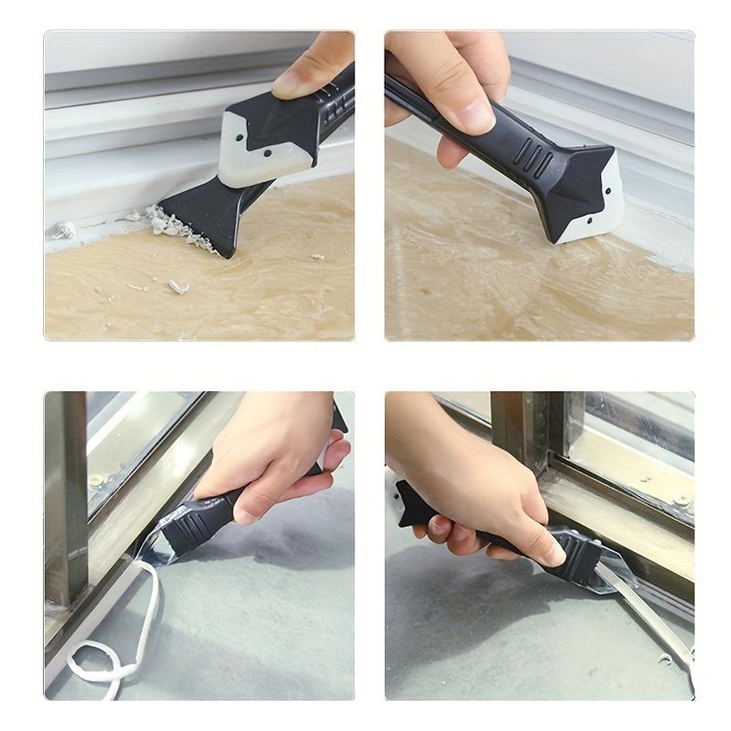 7-in-1 Silicone Scraper & Sealant Tool Set - Caulking Finisher, Grout Smoother, and Kit for Kitchen, Bathroom, Living Room