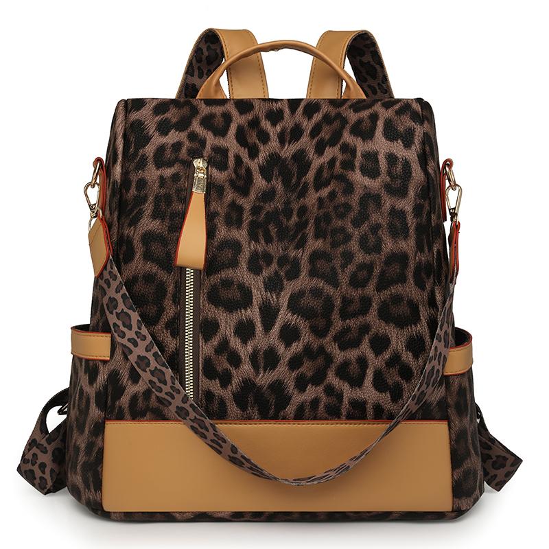 Rucksack mit Leopardenmuster Damen Reise Große Kapazität Diebstahlsicherer Rucksack