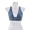European and American women's clothing summer new denim washing water sexy vest back buckle, top