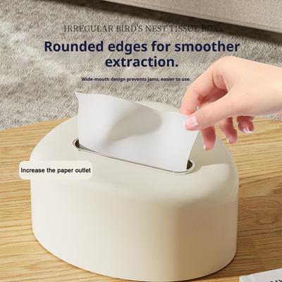 Tissue Box Cover Rounded Corners Tissue Box Holder Spring Support Tissue Dispenser for Home Living Room Bedroom Office Use
