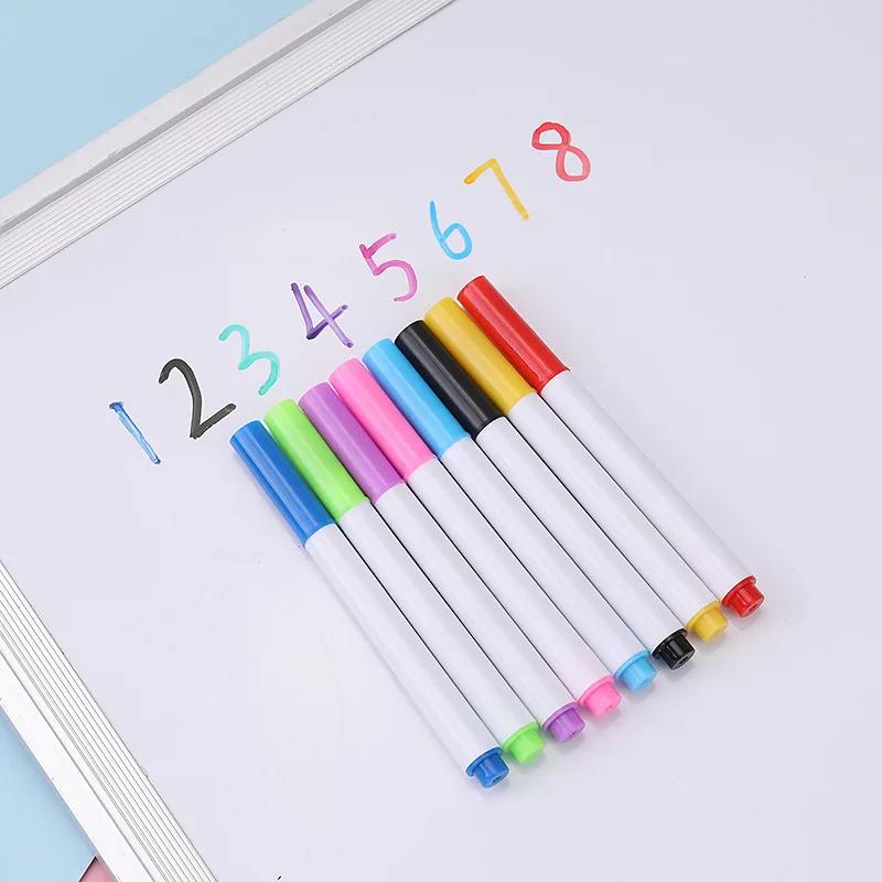 8Pcs/Lot Colorful School Classroom Whiteboard Pen Dry White Board Markers Student Children's Erasable Drawing Pens