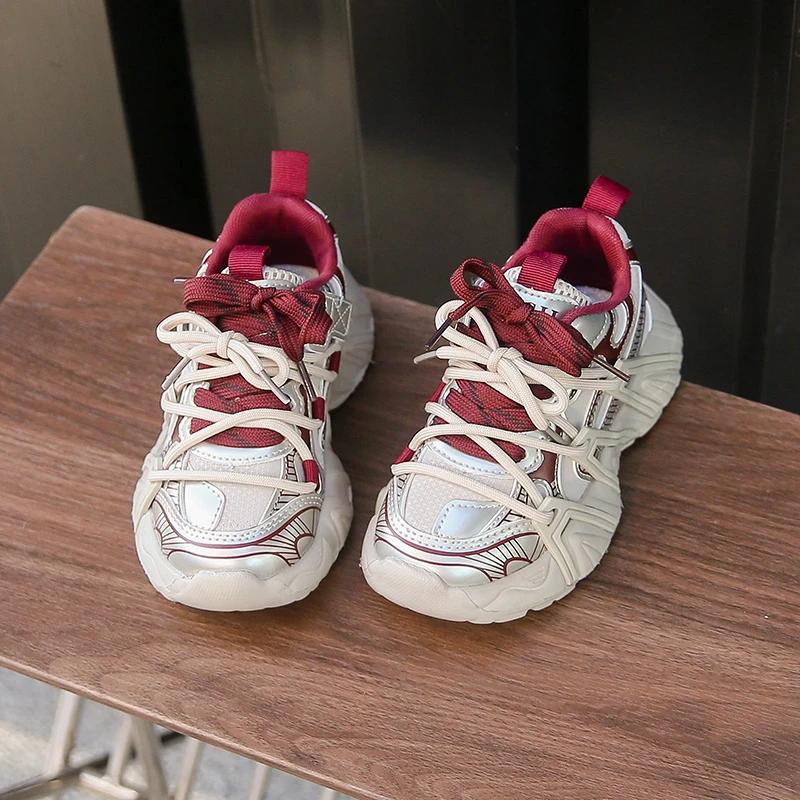 Children's Sneakers Boy Versatile Girls School Running Shoes Fashion Spring Autumn Chunky Kids Causal Basketball Shoes Non-slip