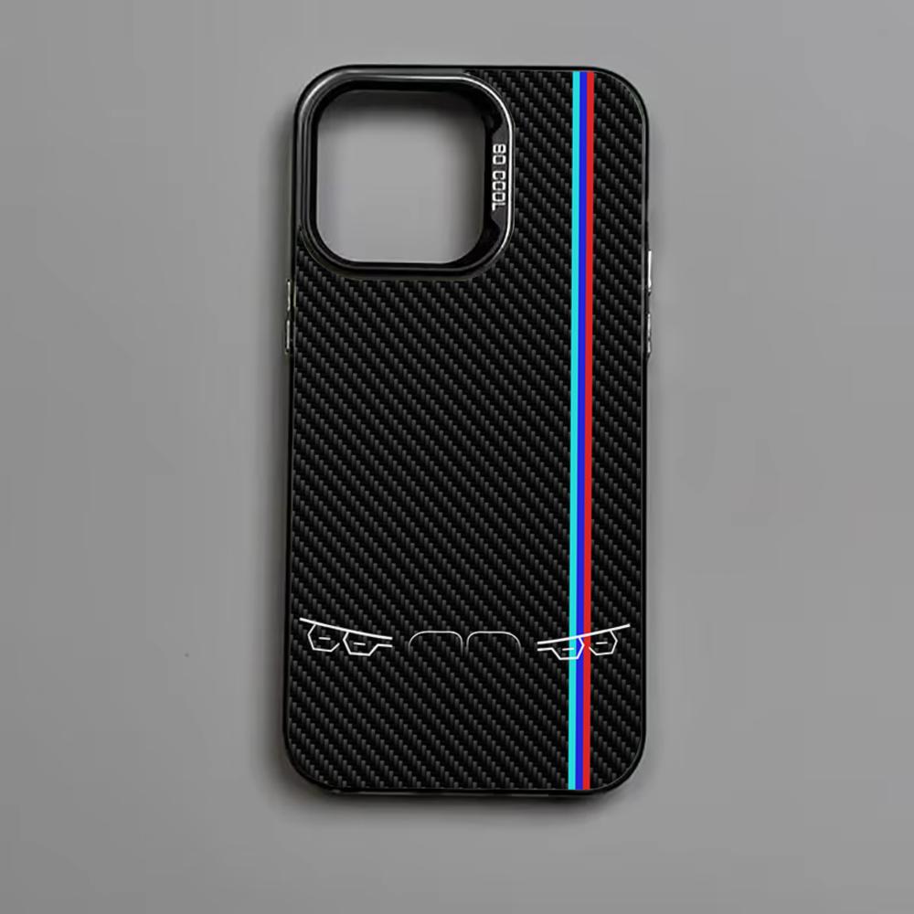 Cool Car Lights Carbon Fiber Pattern Phone Case Is Suitable for iPhone17 16 15 14 13 12 11ProMax Shockproof and Anti-fingerprint