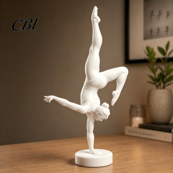 Modern Art Aesthetic Statues 3D Printed Rhythmic Gymnastics Figurine, Minimalist Sculpture, Elegant Artistic Study Room Tabletop Handstand Ballet Pose