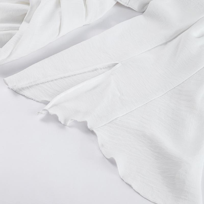 Elegant Solid Color Flounces Dresses Loose V Neck Full Sleeve Female Long Dress New Lady Summer Commute Vacation Dress 2025