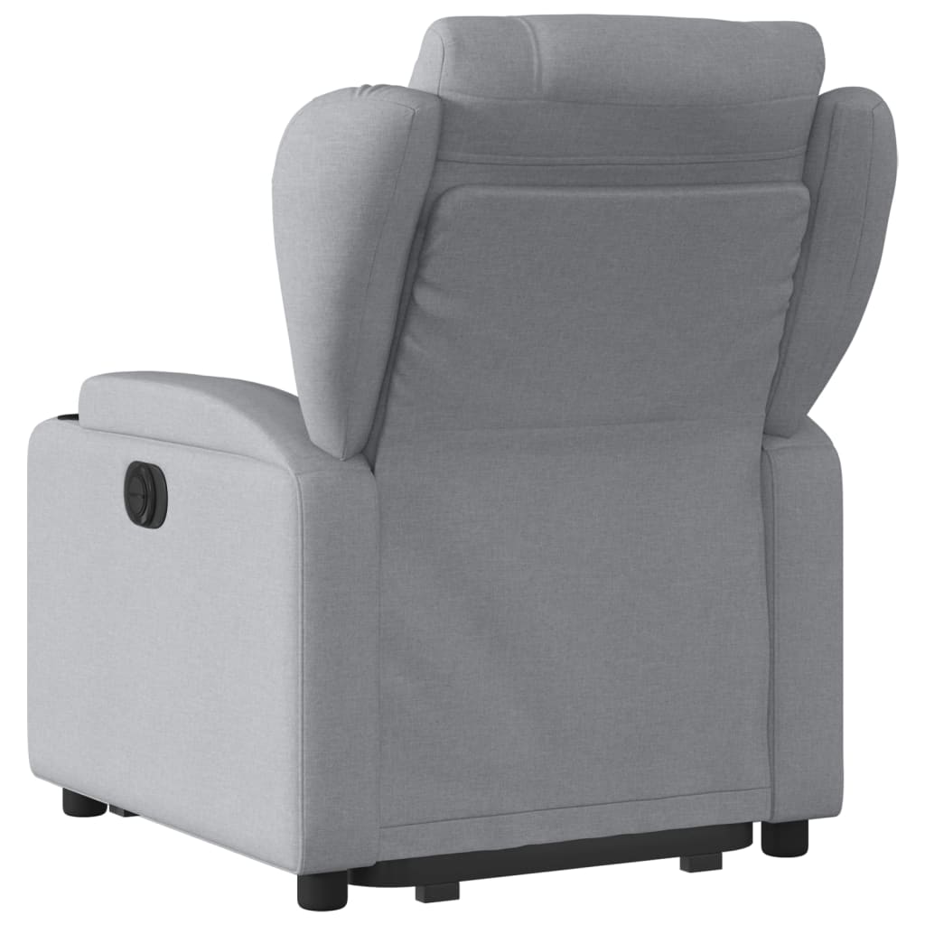 Electric Recliner Chair with Rising Function Light Grey Fabric