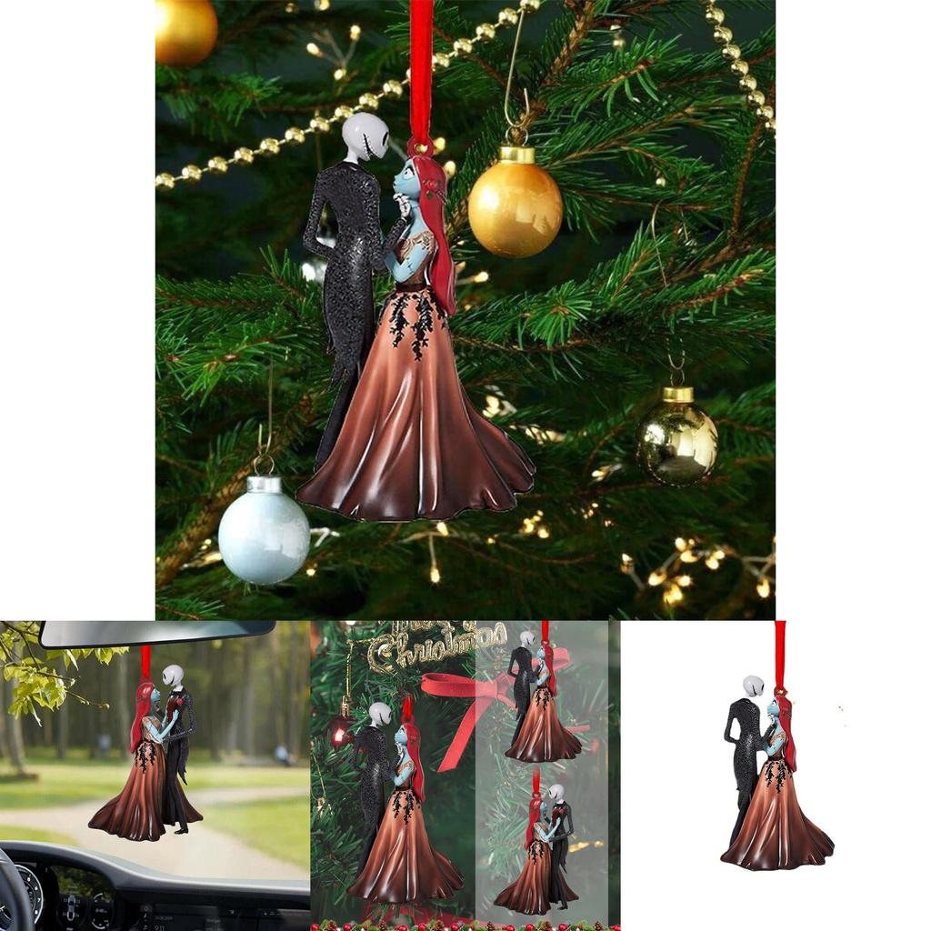 Nightmare Before Xmas Jack Sally Christmas Tree Pendent Car Decor Gift