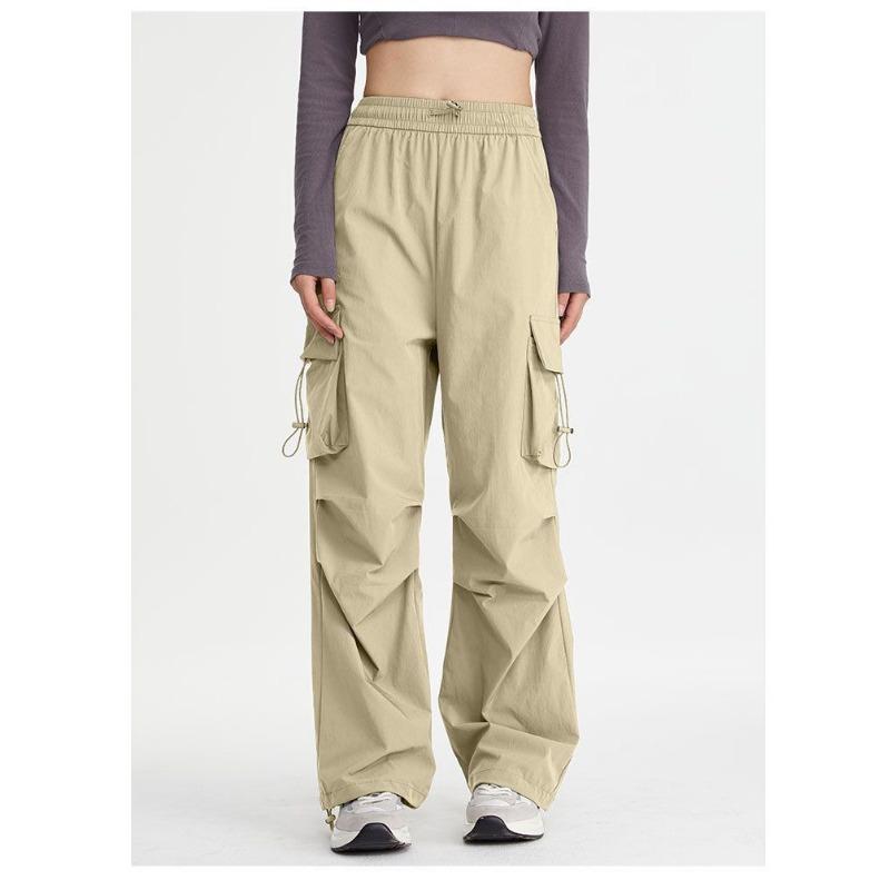 Womens High Waist Drawstring Cargo Pants With Pockets S