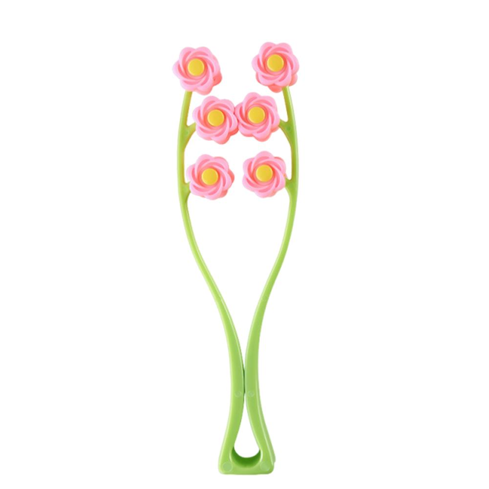 Flower Shape Facial Massage Roller Double Clips Portable Jaw Massager Shaped Face Roller for Skin Tightening and Sculpting