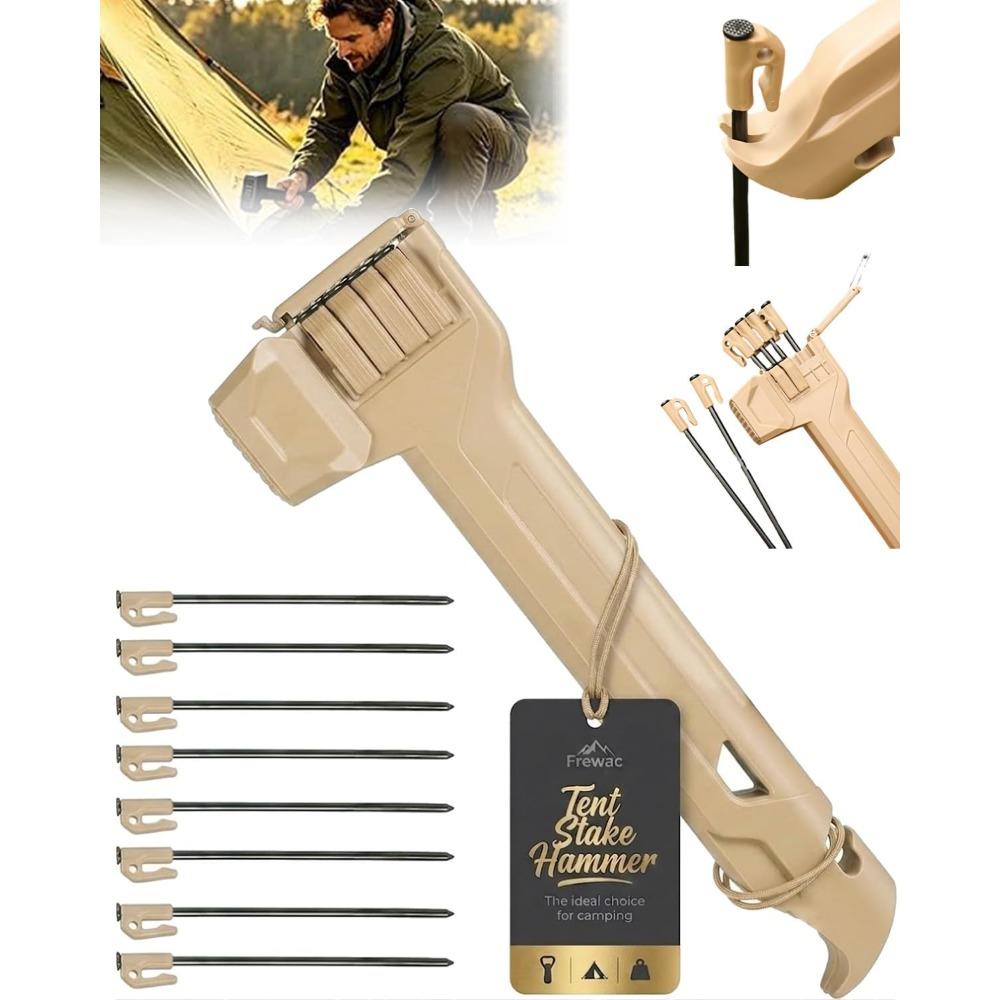 Multifunctional Camping Hammer & Tent Stake Puller Black Lightweight Tent Peg Hammers Hiking Mallet with Nail Puller