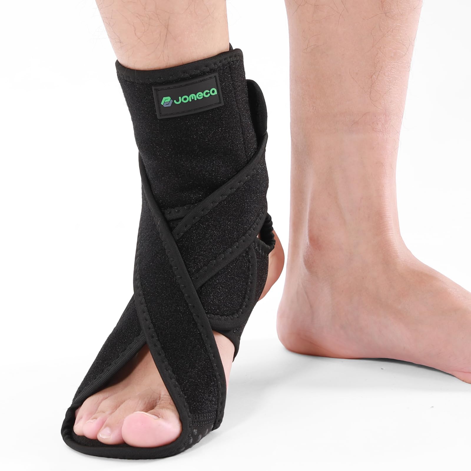 Jomeca Foot Drop Support Brace with Two Interchangeable Forefoot Support Plates in Different Black Sizes Firmness, (Left Foot, S/M) чёрный