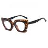 Unique Oversized Cat-Eye Plain Glasses Fashionable Cutout Design Ins Decorative Blue Light Blocking Non-Prescription Eyewear