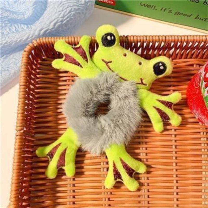 Korean Style Cartoon Plush Frog Hair Tie for Children