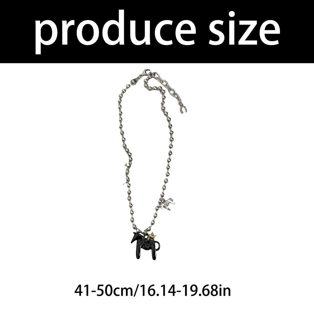 Cute Enamel Pony Pendant Necklace Trendy Blogger Inspired Jewelry Gift Sweet Style Layering Chain For Women