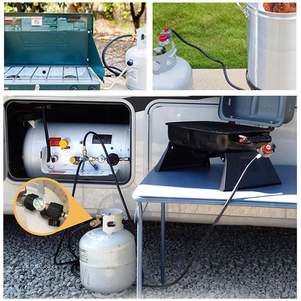Propane Tank Gauge Level Indicator Universal Propane Gauge Propane Pressure Gauge for RV Camper Cylinder BBQ Gas Grill Heater