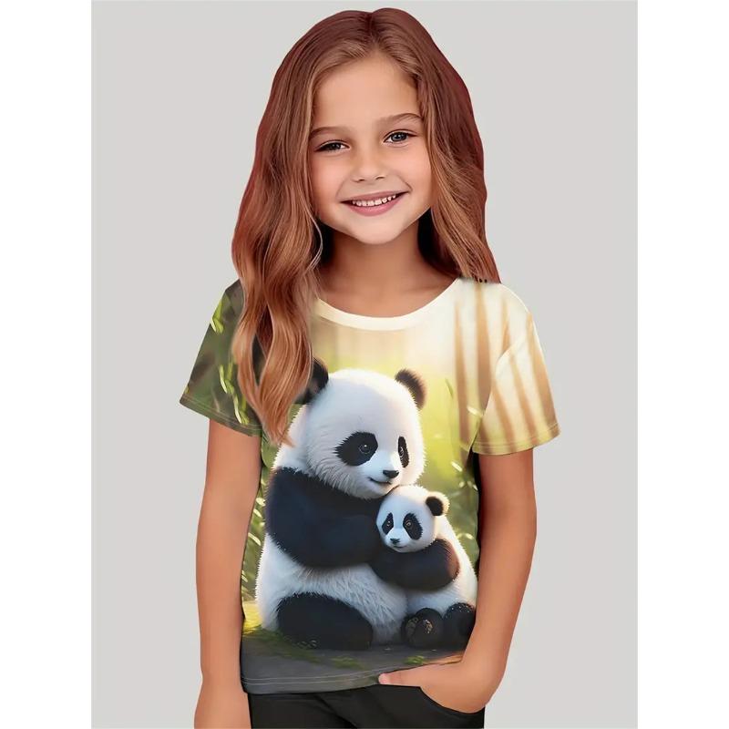 3d Printed T Shirt Girls T-Shirts 2025 Cartoon Animal Trendy Girl Children Tshirts Casual Baby Clothes Top Tee Summer