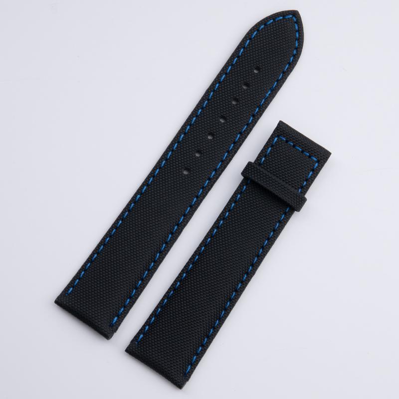 

19mm 20mm 21mm 22mm High Density Nylon Canvas Leather Watchband For Omega Strap Planet Ocean Seamaster 300 Speedmaster Wristband 22mm&Without Buckle