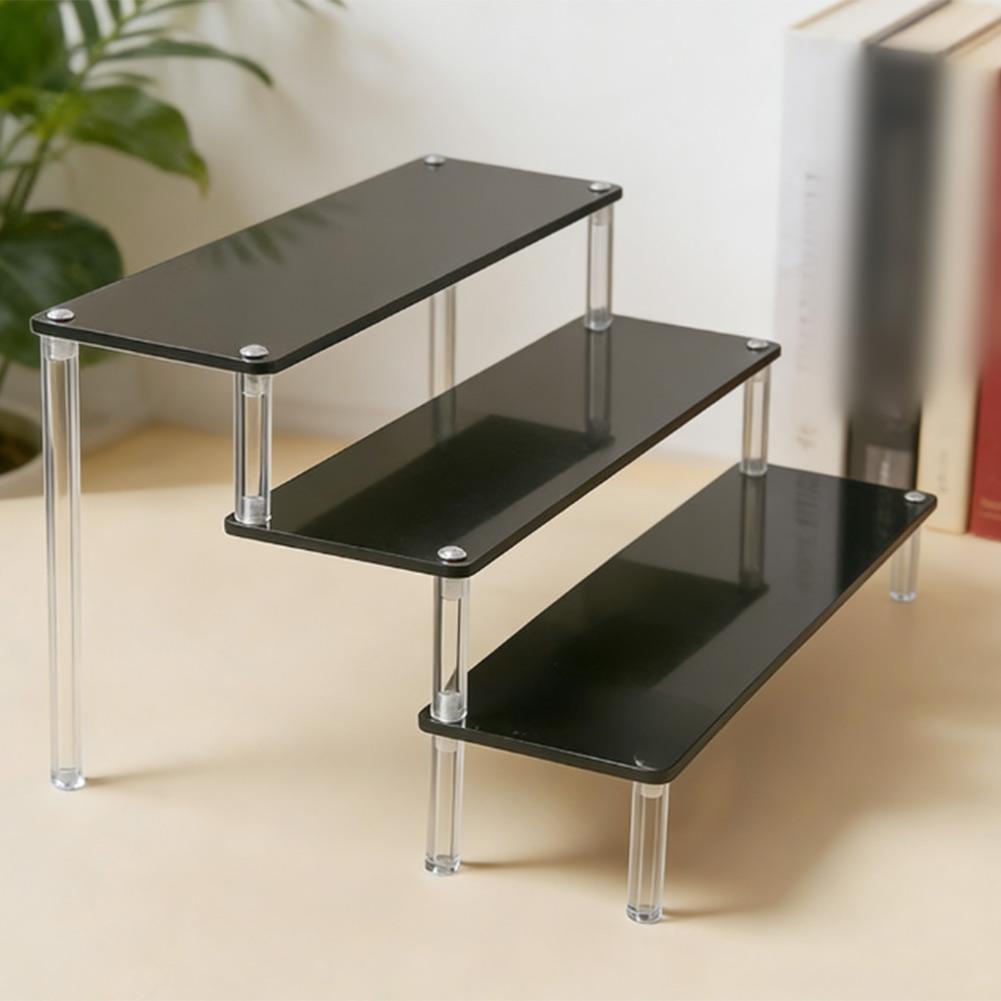 As Shown In The Picture Ladder Display Transparent Acrylic Material Multi-tiered 1-5 Layers Space-saving Storage