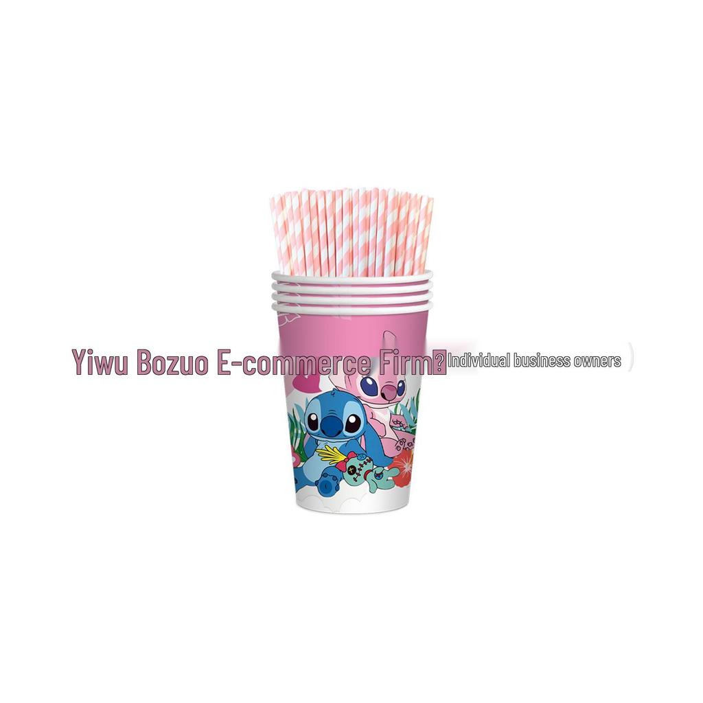 Set farfurii de hârtie pentru petrecerea de ziua de naștere a copiilor cu tema Lilo & Stitch Angel