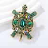 Vintage Rhinestone Turtle Badges for Women Men Swimming Sea Animal Party Brooch Pins Gifts