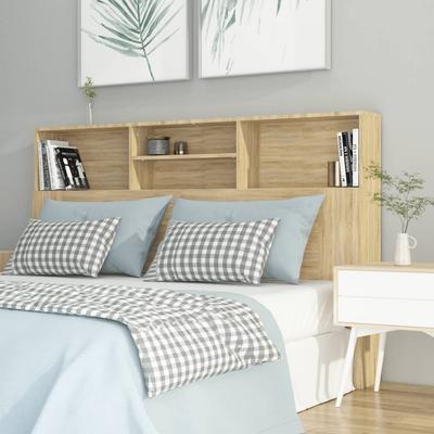 Vidaxl Bed Headboard with Shelves, Sonoma Oak, 160X19X103.5 Cm