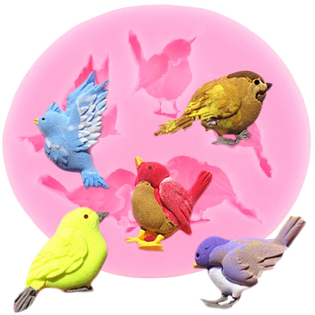 Lovely Bird Silicone Moulds Fondant Mould DIY Cake Decoration Chocolate Gumpaste Mould Cupcake Topper Candy Resin Clay Moulds