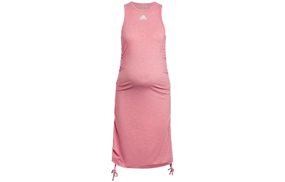 Adidas Sleeveless Dresses Women s Pink Crew Neck Moderate Mid Length HR8901 XS