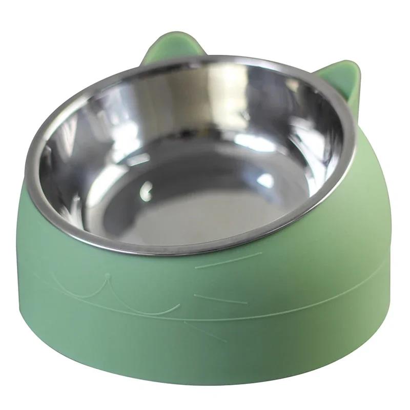 Practical Cat Bowls Non-slip Base Pets Puppy Cats Food Drink Water Feeder Neck Protection Dish Pet Bowl 200ml 15 Degrees Tilted