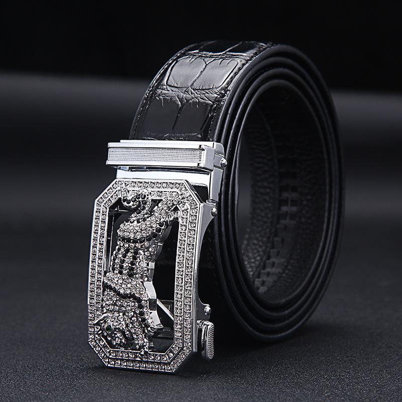 New Men's Belts Fashion Alloy Automatic Buckle Belt Business Casual Belt Genuine Leather Men's Belts Designer Male Waistband