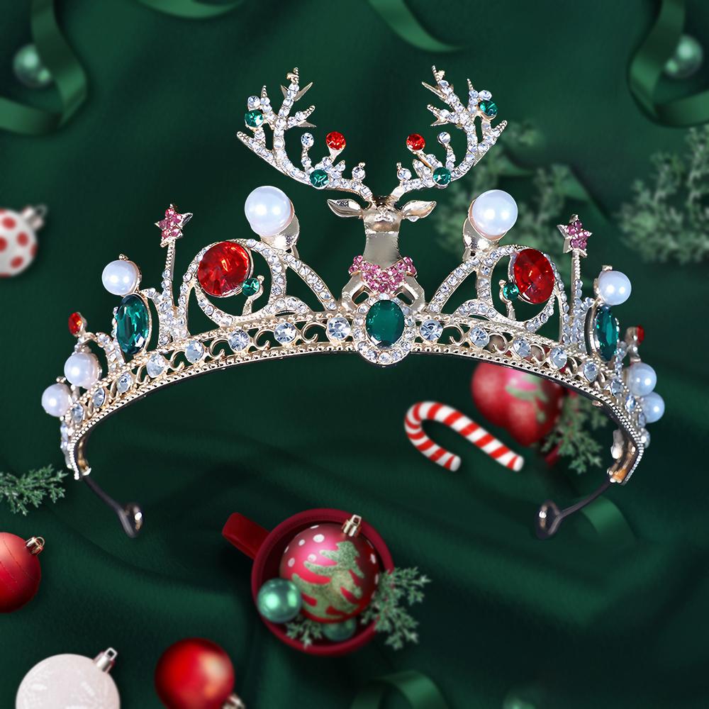 2025 Neue Modische Weihnachts-Krone Unisex Weihnachts-Requisite Tiaras Geeignet für Feiertags-Zusammenkünfte Abendessen Tragen Weihnachtsgeschenk